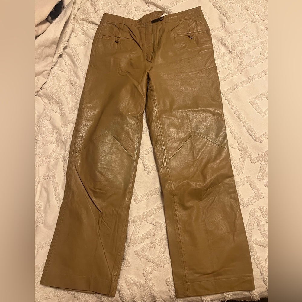 Tan Leather Vintage Women's Pants